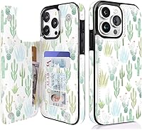 Vista 45 de uCOLOR Funda compatible con iPhone 15 de 6.1 pulgadas con ranura para tarjetero, función atril, doble cierre magnético y bloqueo RFID, funda de 6.1