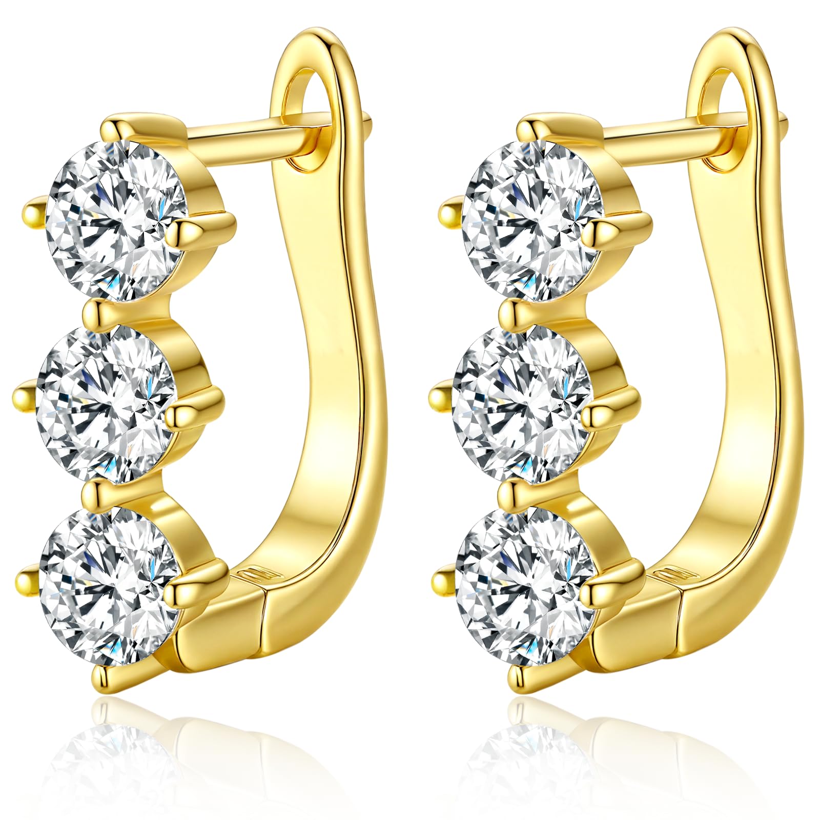 Earrings for Woman Man Anniversary Birthday Gifts for Wife and Husband 1 8 carat-3 0 carat 18K Gold
