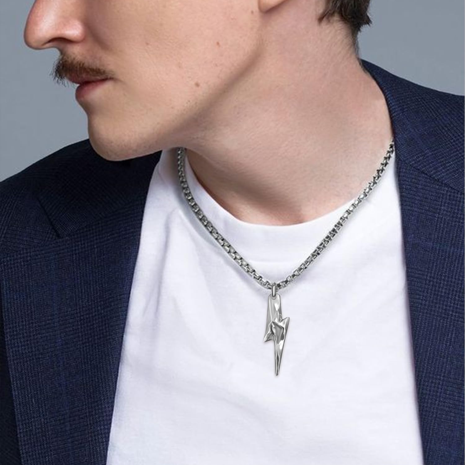 Lightning Bolt Necklace Sterling Silver Lightning Bolt Pendant Lightning Jewelry for Men Women - Image 6