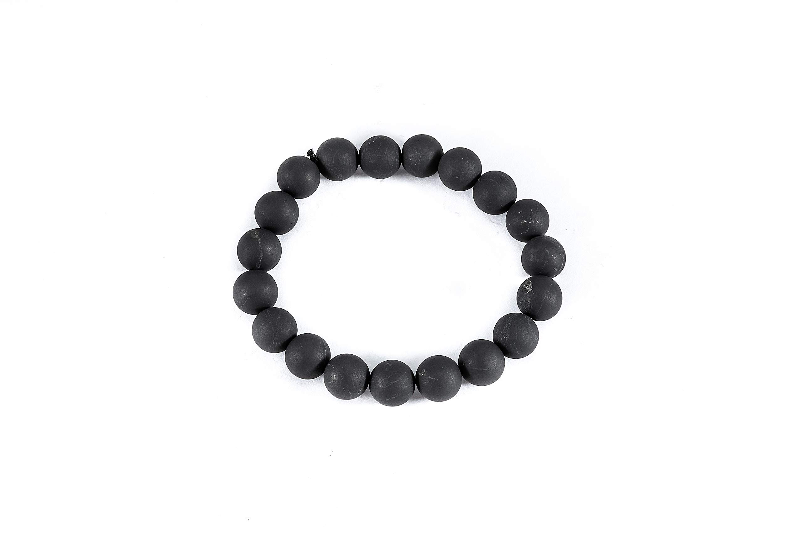 Edelstein Schungit direkt aus Karelien: Armband Schwarze Perle Unpoliert