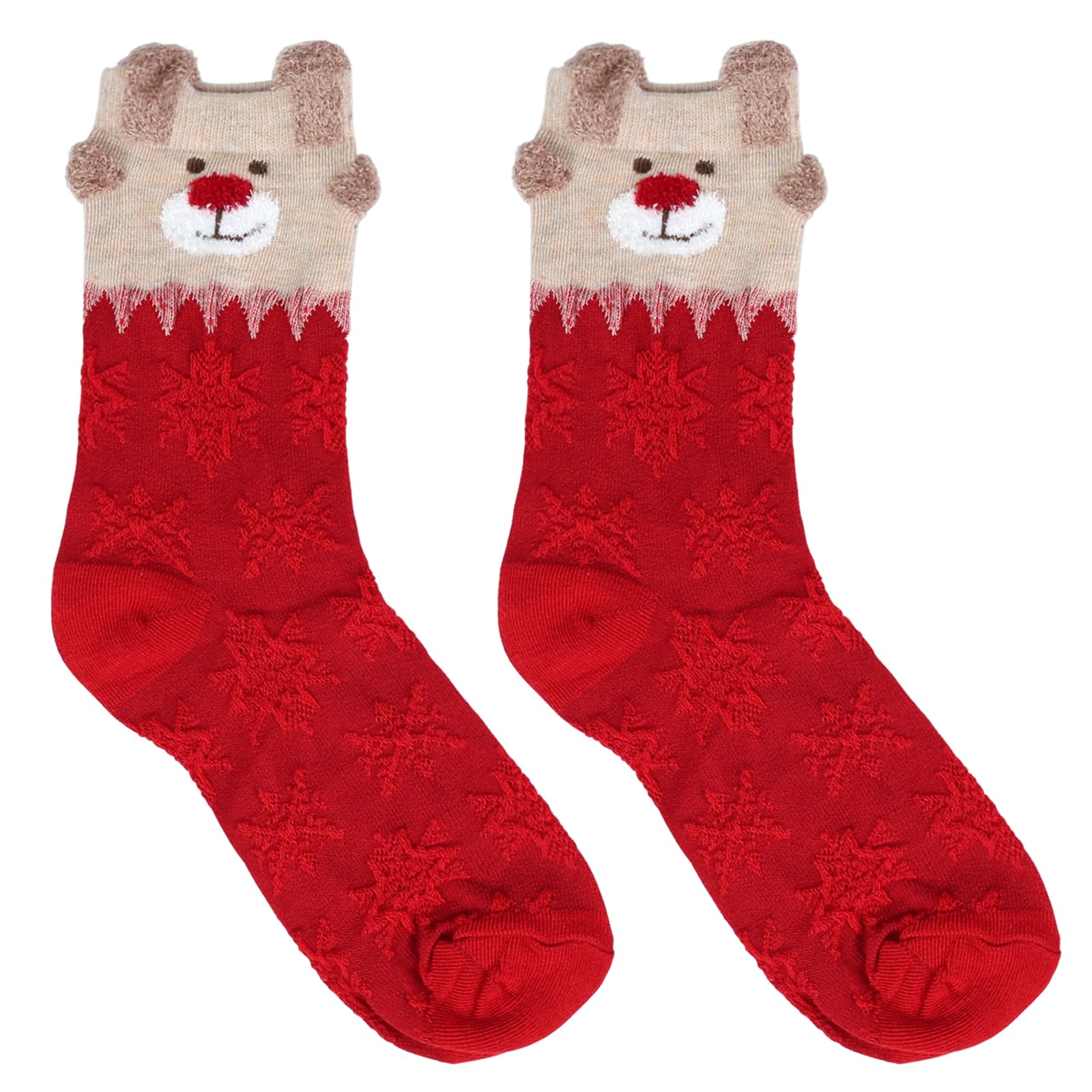 FACHOI Christmas Socks Adults Ladies Winter Warm Girls Christmas Funny Socks Reindeer Snowflake Sock Xmas Gift For Women F1-MLEDW (UK, Alpha, One Size, Regular, Regular, BDZE)