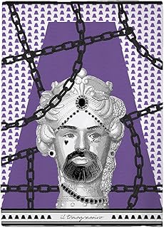 Manta artística atrevida de 130 x 180 cm - Retrato de cadenas y tatuajes - Cuadros suaves y modernos para sofá o cama - Il...