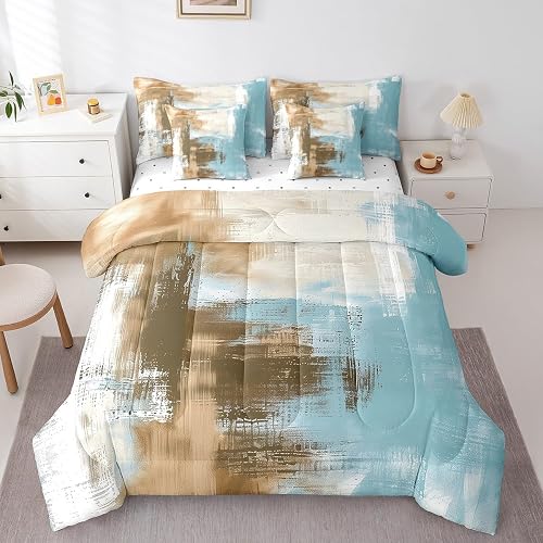 Erosebridal Vintage Ombre 7 Pieces Bedding Set Oil Painting King Comforter Set w