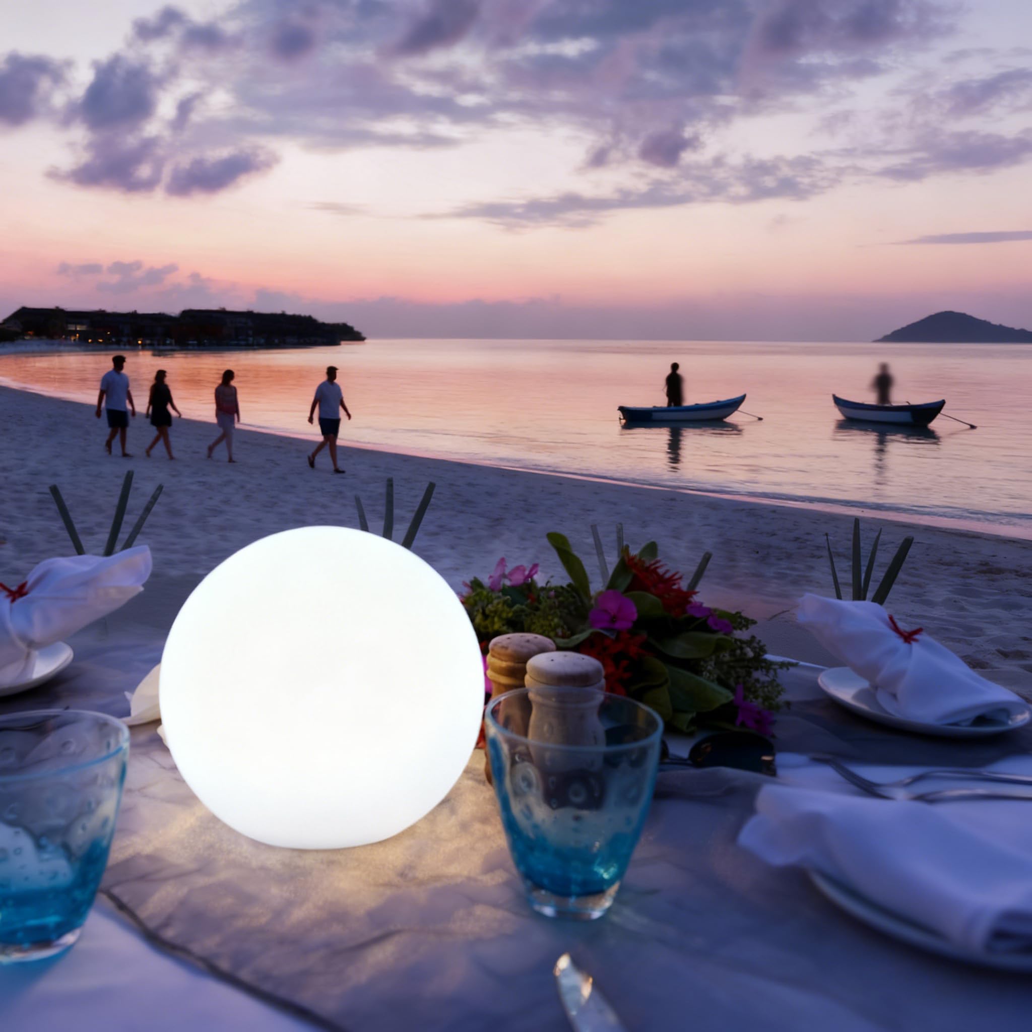 Lampada A Sfera LED RGB A Colori Variabili Sfera Senza Fili Lampada Notturna da Tavolo Luminosità Regolabile Sfera Ricaricabile Ideale per Decorazione di Casa Giardino Vacanza Bar