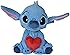 SIMBA 6315876995 Disney Lilo & Stitch Cuddly Toy with Heart, Valentine's Day, Love, 25 cm, Blue and Red, from 0 Years