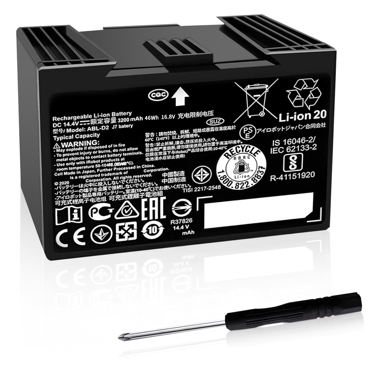 Amazon.com: 3200mAh ABL-D2 Battery for iRobot Roomba j7 i7 i8 i4