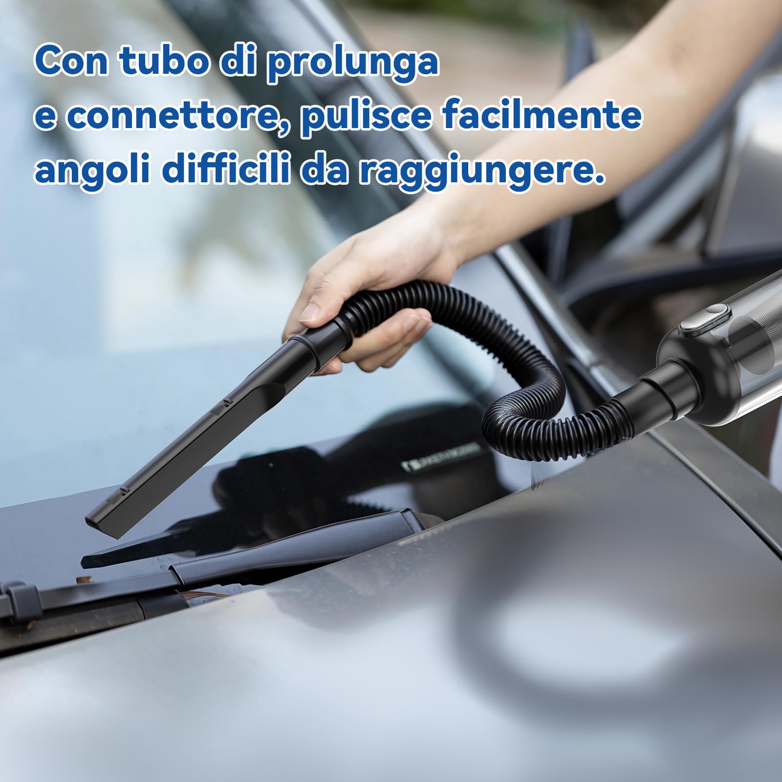 Aspirapolvere Portatile, 9500PA Mini Aspirabriciole Senza Fili, Aspirapolvere Ricaricabile Filtro Metallo HEPA con Illuminazione a LED, 7 accessori, per Auto Casa