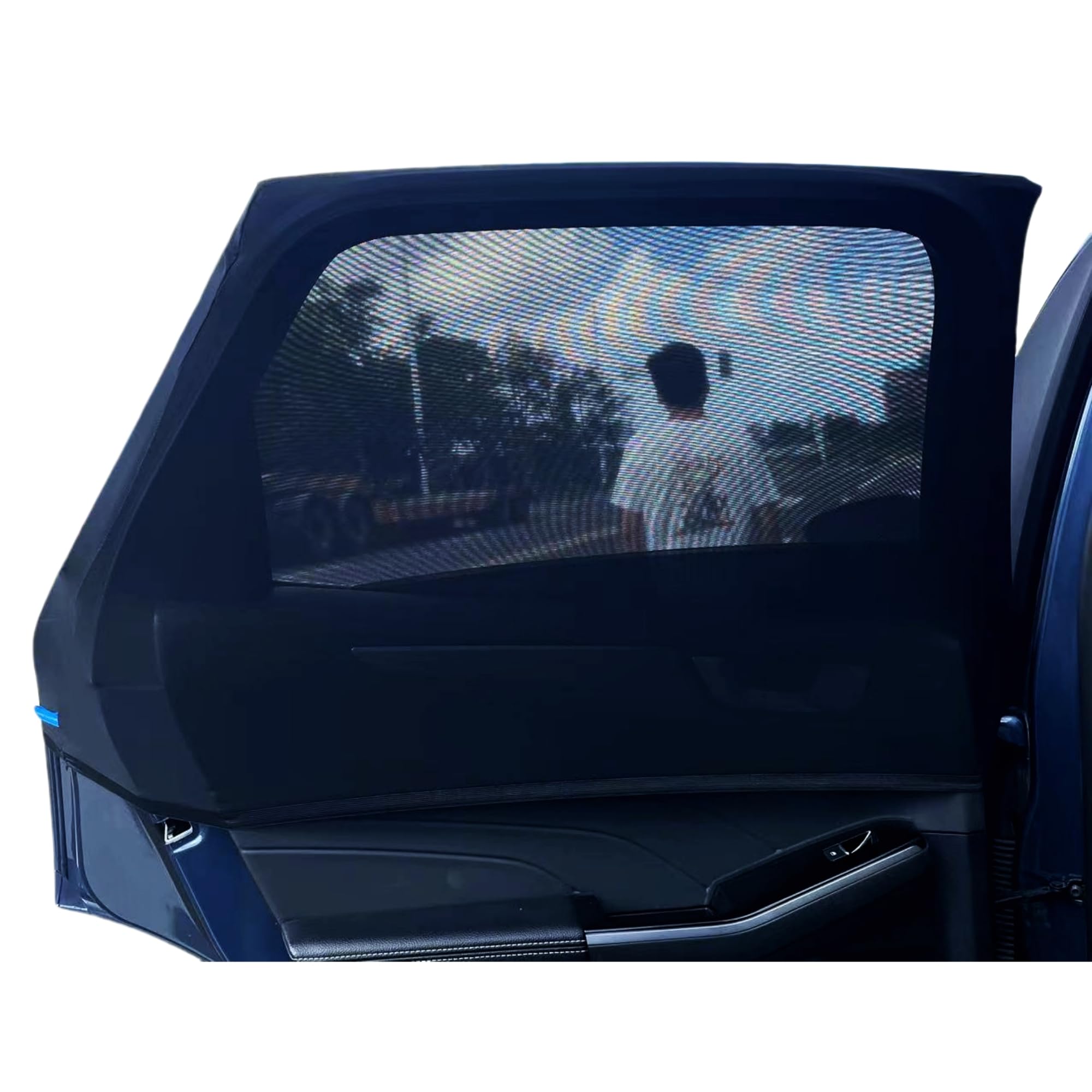 Car Rear Side Window Sunshade-2 Pack,Screen car Camping Trip,Breathable Soft Nylon Sock stly,Double Layer Privacy Protection,Durable Elastic mesh car Covers Universal fit Most(99%)(Max43.5 * 32.5