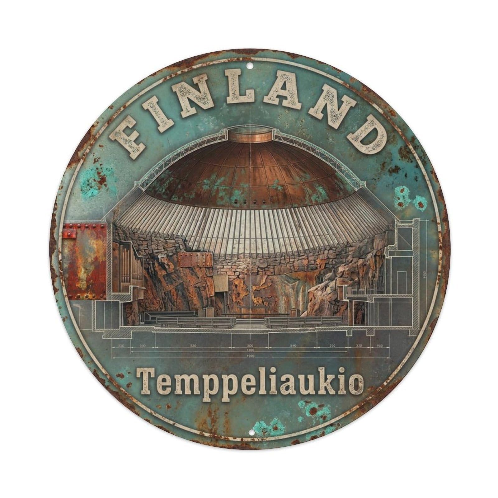 Vintage Travel Finland Beautiful Vintage Metal Tin Sign Plaque