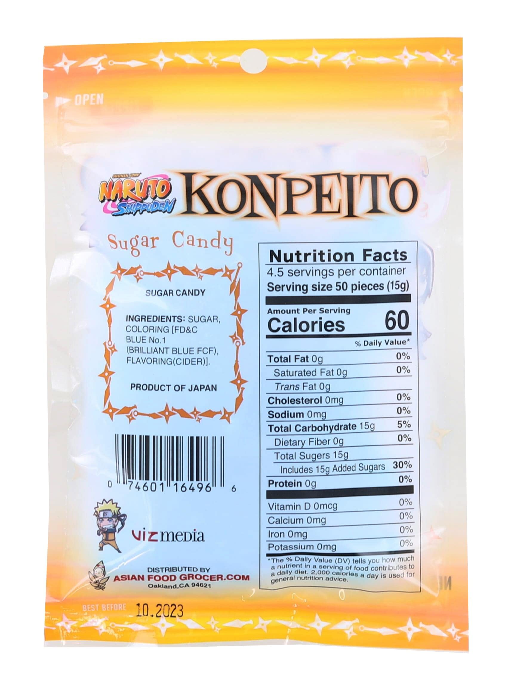 Amazon.com : Naruto Shippudem Konpeito Japanese Sugar Candy 2.46oz