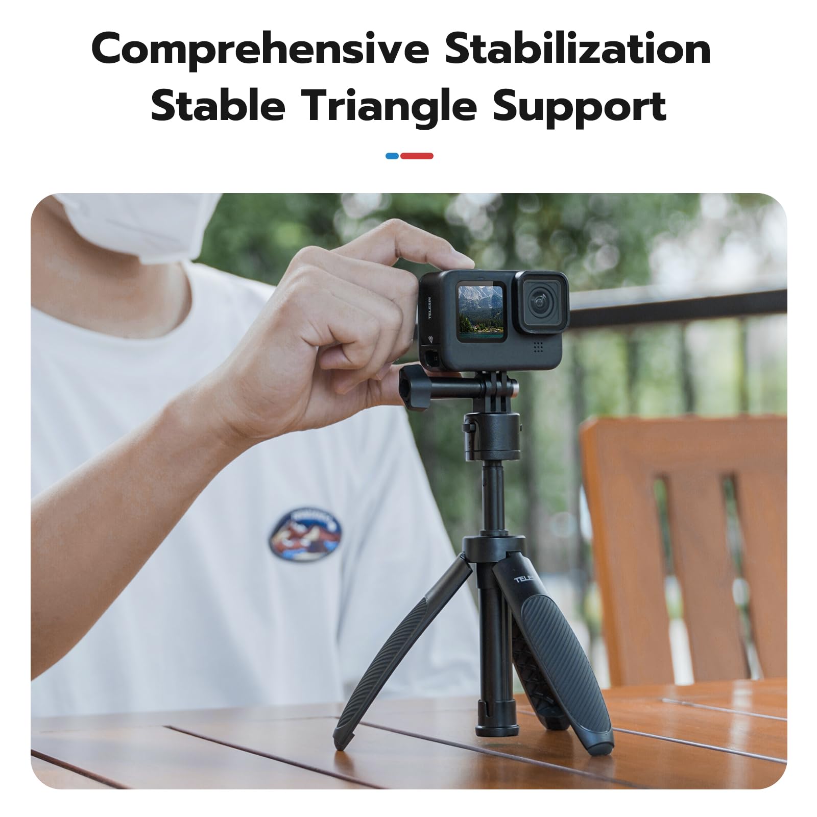 Treppiedino Lammcou Per Action Cam E Smartphone - Asta Selfie Estendibile Con Adattatore GoPro - Foto 13