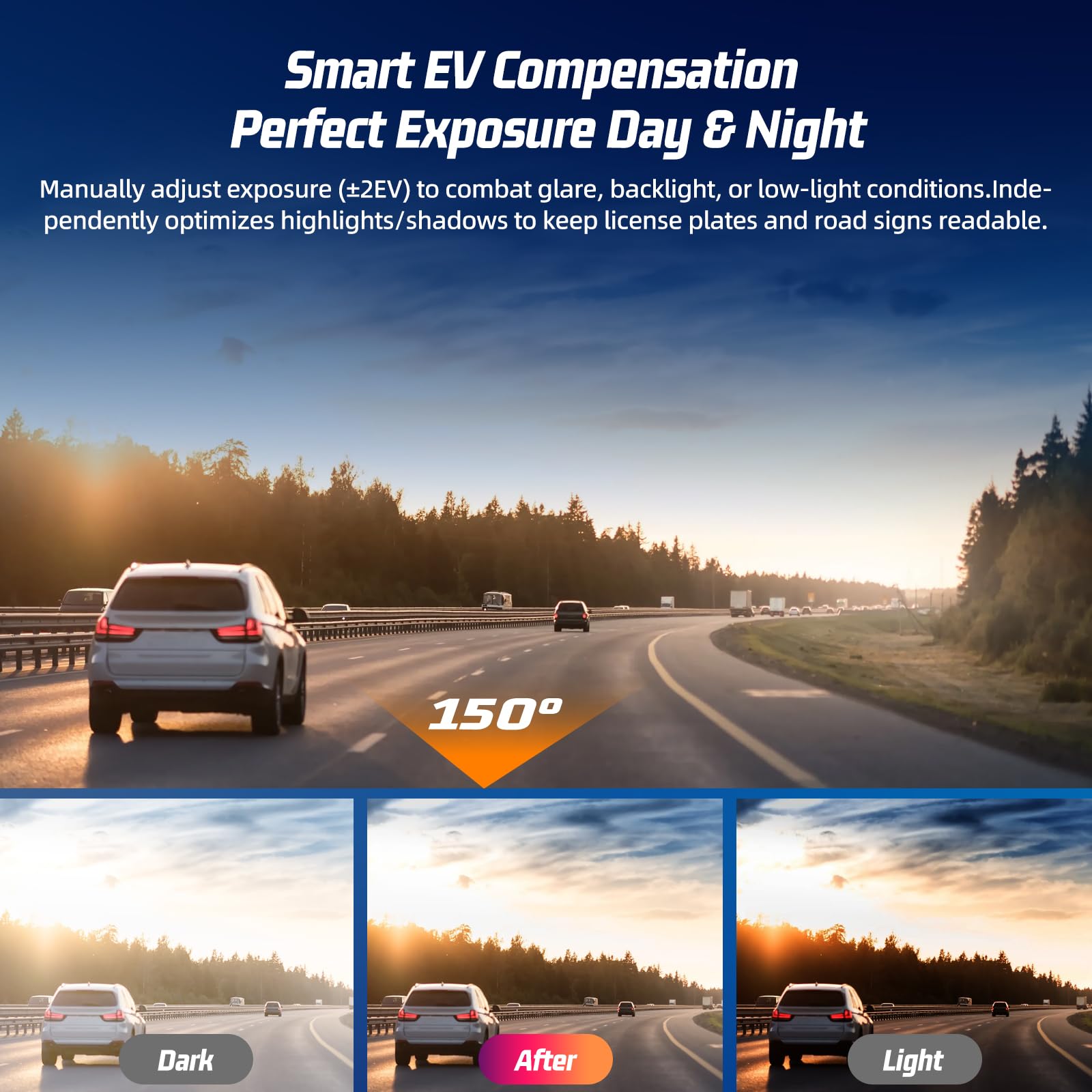 Dashcam Voiture 3 Canaux avec Carte 64Go – Caméra Embarquée Avant & Intérieur, Full HD 1080P, Vision Nocturne, Parking Mode, Détection de Mouvement, Mini Cam Voiture Rotative