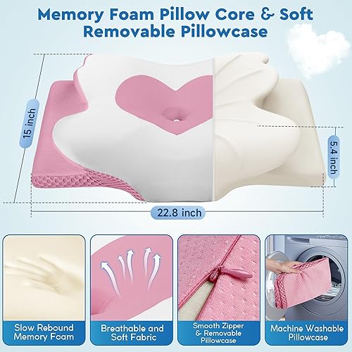 Miniatura 2 de Almohada cervical para el cuello, almohadas de espuma viscoelástica para dormir, almohada de hombro para personas que duermen de lado, duermen de