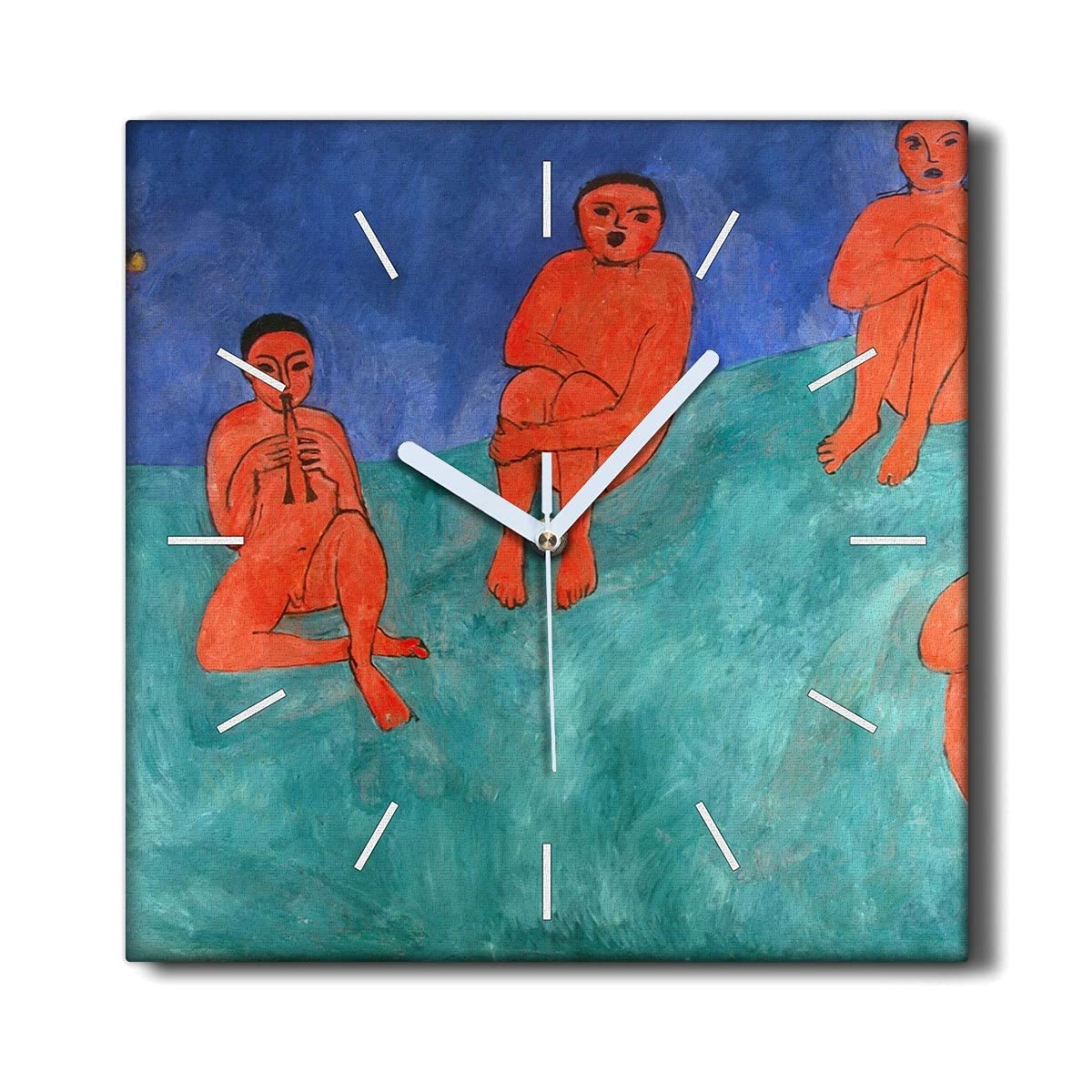 Horloge sur Toile Henri Matisse pour salon silencieuse 30x30cm