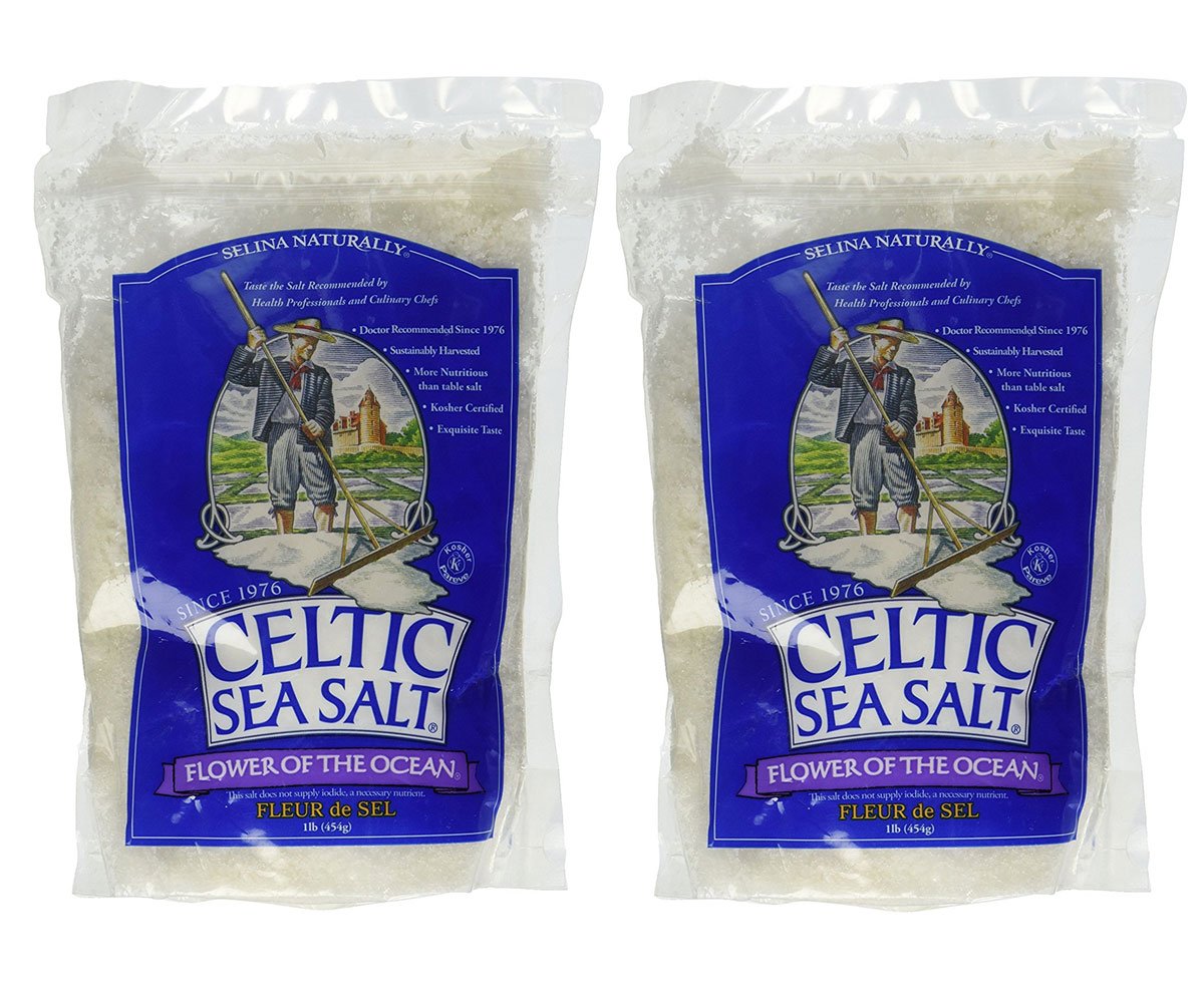 Celtic Sea Salt Flower of The Ocean Salt Bag, 1 Pound (Pack of 2)