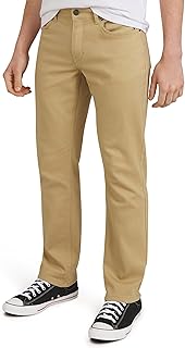 Mens 5 Pocket Straight Fit Stretch Waist Casual Chino Pants