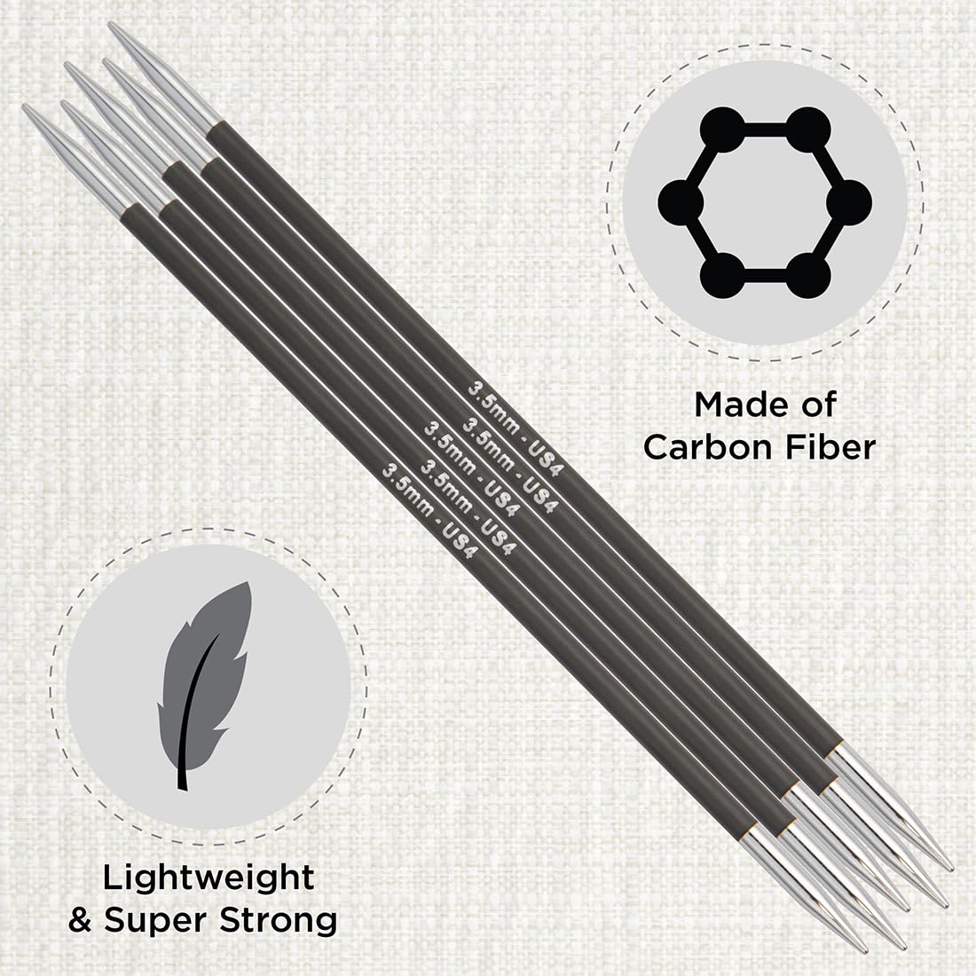 KnitPro Karbonz Ensemble D'aiguilles à Double Pointe – 9 X 15 Cm