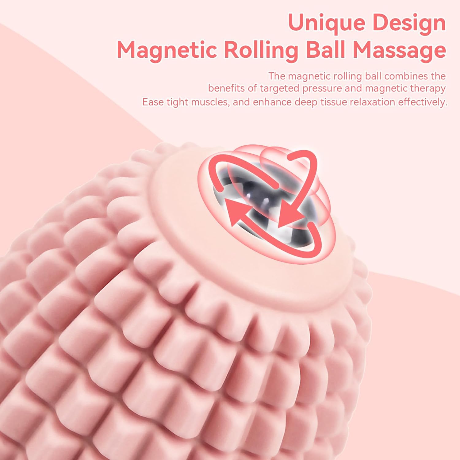 Meifuly Vibrating Foot Massage Roller for Plantar Fasciitis with Massage Roller Ball, 3 Massage Modes, Rechargeable Massage Ball for Pain Relief, Foot Health, Muscle Recovery, Psoas Release, Pink