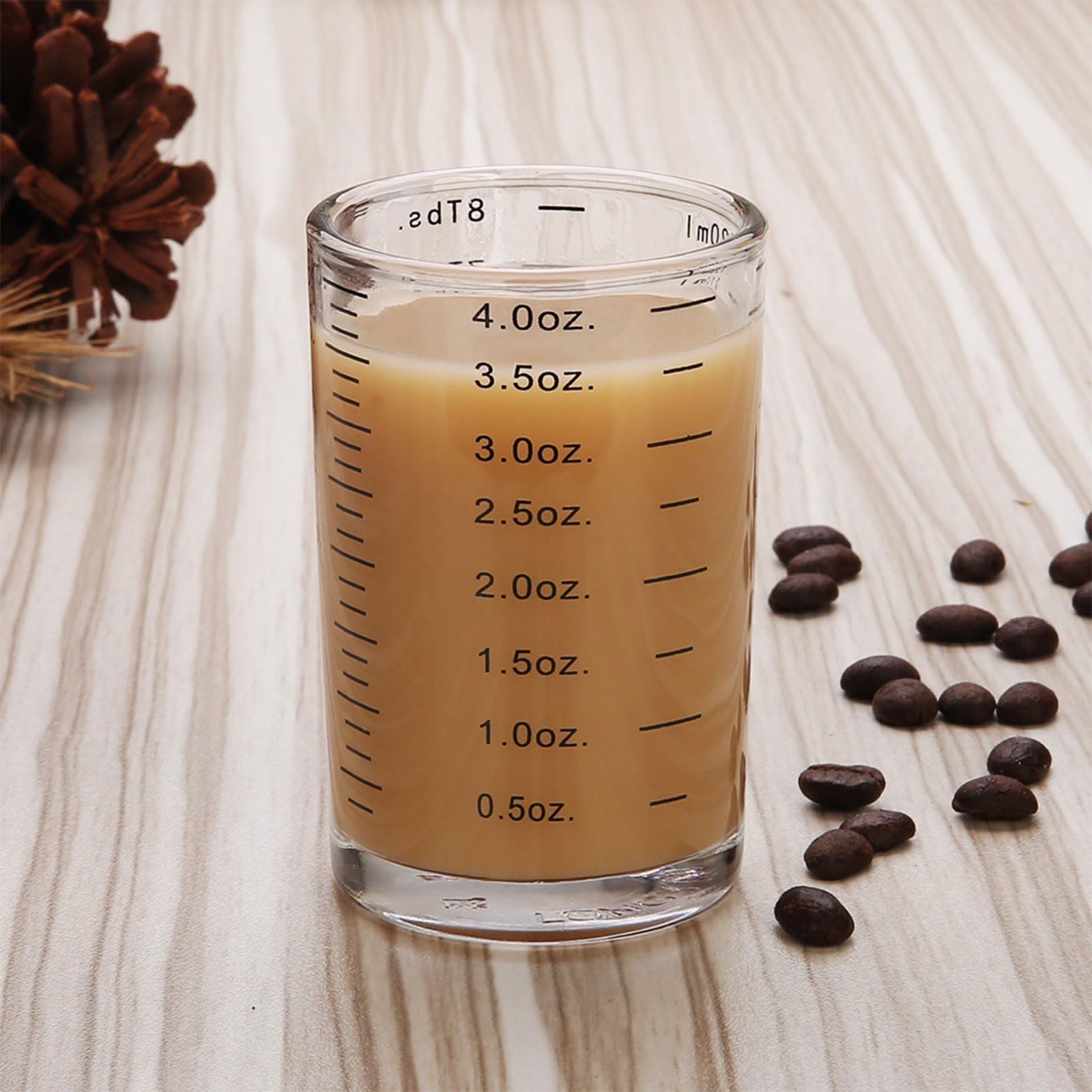 Lot de 2 verres à liqueur avec balance - 120 ml - Verre doseur avec graduation précise - Petits et robustes - Transparent - Pour cuisine, bar, cocktail, tequila, vodka