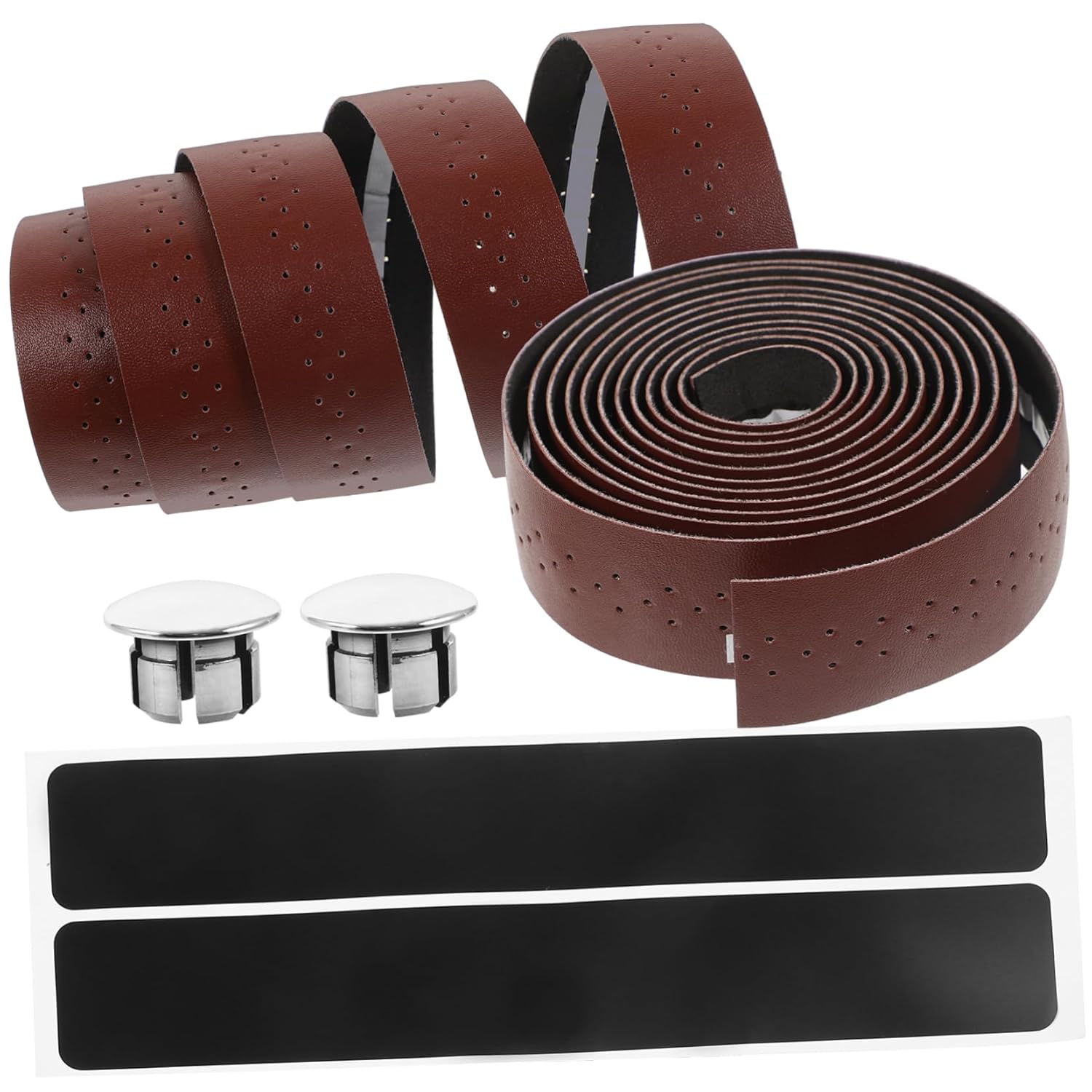 ibasenice 5sets Pu Handlebar Tape Kit Comfortable Grip Shock Absorbing Breathable Design for Road Cycling for Rainy Days and Enhanced Safety