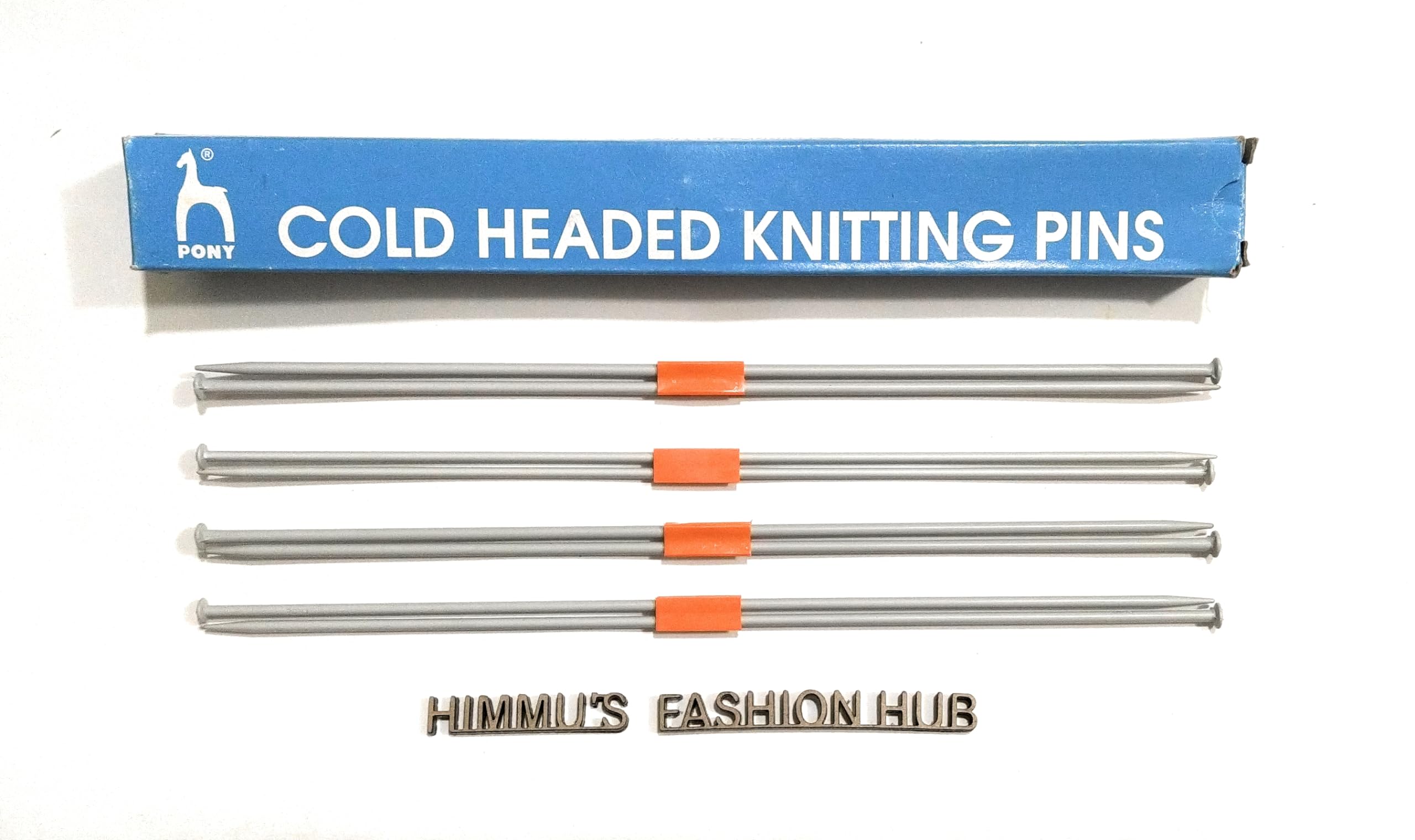 HIMMU'S FASHION HUB Pony Light Weight Single Point Knob Aluminium Knitting Pins/Knitting Needles Combo (Grey, Size No. 9, 10, 11 & 12) (Length 25cm)