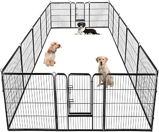 BestPet 40 Inch 16-Panel Heavy Duty Metal Dog Playpen - Rust-Resistant Expandable Indoor Outdoor Pet Fence, Tool-Free Setup