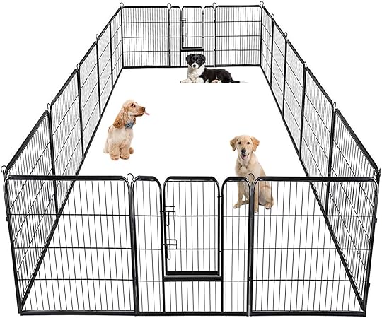 BestPet | Dog Playpen | 40 Inch, 16 Panels | Heavy Duty Metal Pet Exercise Pen | Indoor Outdoor Fence Panels | Rust-Resistant, Removable, Tool-Free Setup | Anti-Skid, Expandable Design