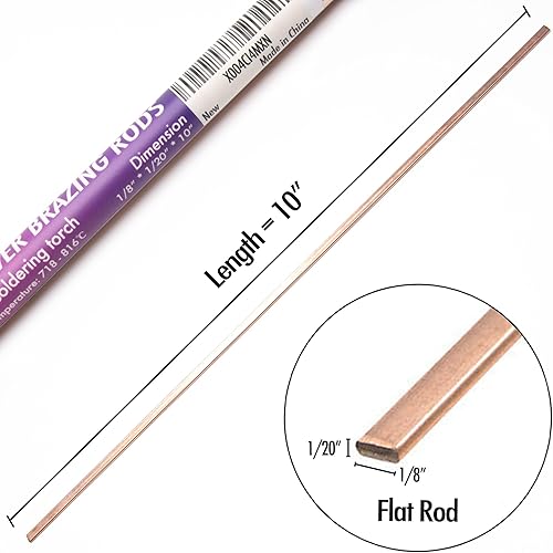 Miniatura 10 de Varillas de soldadura de cobre BCuP-2 (5/64 pulgadas x 9.8 pulgadas) de 0.079 in de fósforo redondas de autofundente para soldadura automática