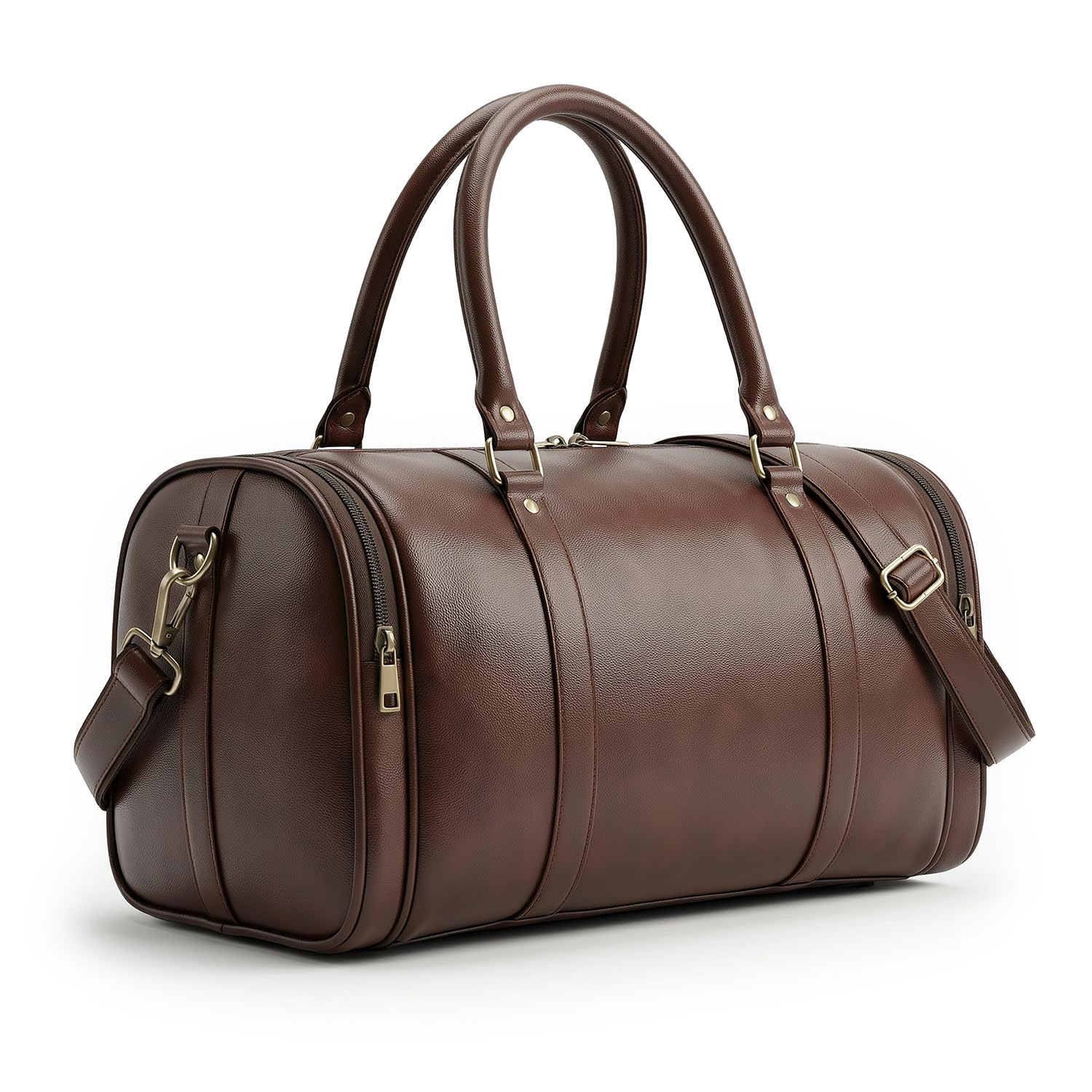 fatmug Travel Duffle - Carry-on Cabin Luggage Bag for Men and Women, Vegan Leather (26L,Brown)-picture-24