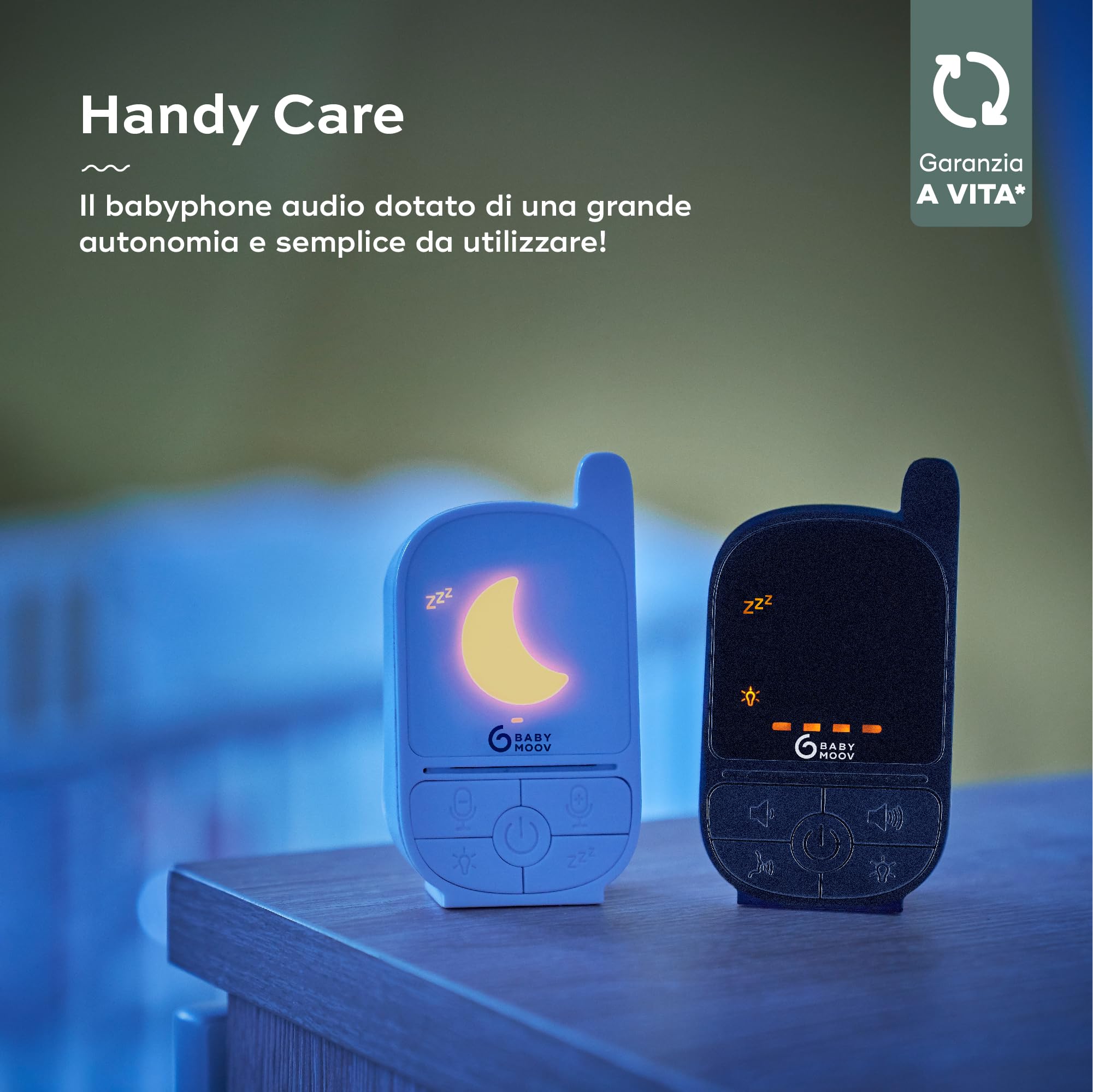 Babymoov Handy Care Babyphone Audio Sleep VOX 500 m Luce notturna