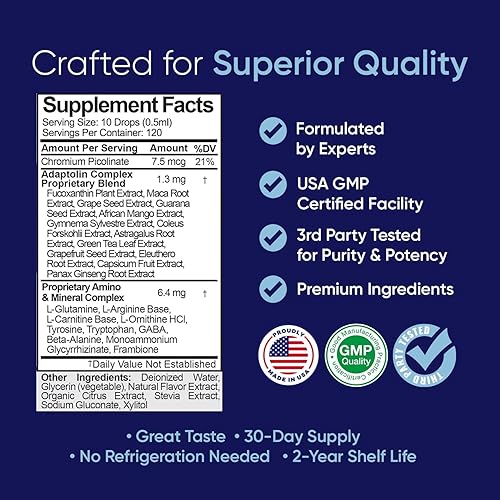 Miniatura 7 de Gotas de dieta complejas las mejores gotas naturales para hombres y mujeres (1 botella, 2 fl oz) - Suministro para 30 días