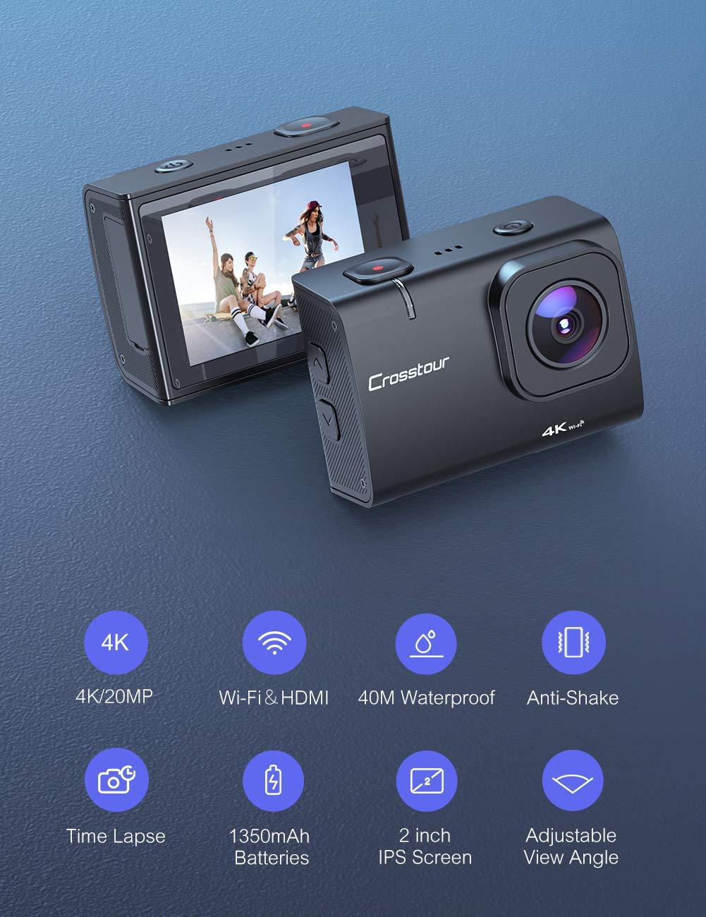 Underwater Cameras Crosstour 1080p Action Camera 4k 20mp Crosstour  Waterproof Camera Crosstour Action Camera