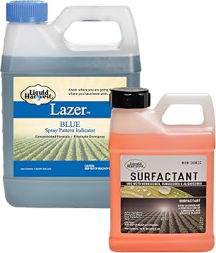 Lazer Blue 32 Ounces- Concentrated Spray Pattern Indicator and Concentrated Surfactant for Herbicides Non-Ionic 16 Ounces- Increase Product Coverage and Effectiveness