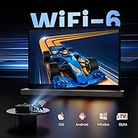 Vista 8 de [Official Licensed APPs/1500 ANSI] Outdoor-Projector-4K with Wifi6 and Bluetooth, Smart TV OS & DoIby Audio, Portable Projector with