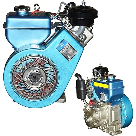 Amazon Com Diesel Engine 199cc 4 Stroke Single Cylinder Forced Air Cooling Inclined Engine Recoil Hand Start 2600rpm 1 84kw Low Consumption Fuel Saving Diesel Engine Blue 199cc Displacement Patio Lawn Garden