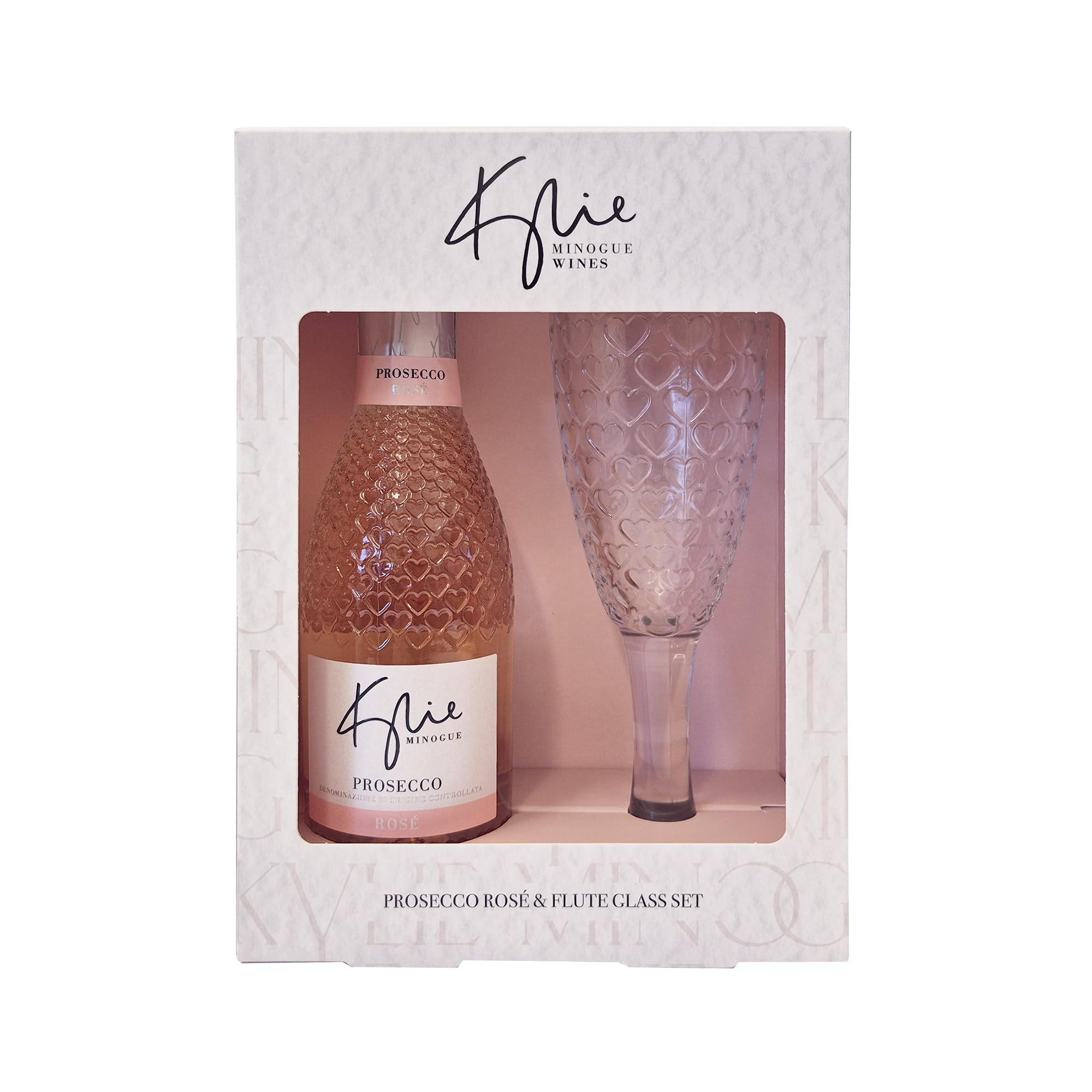 Kylie Minogue Mini Prosecco Rosé D.O.C Gift Pack – 20cl, 11% ABV with Heart‑Detail Flute – Elegant Gift by Blue Tree Gifts