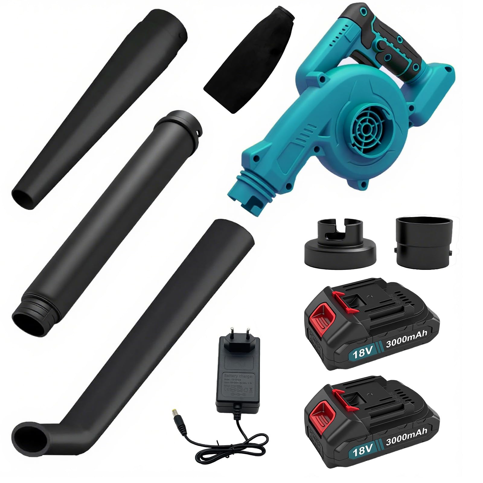 18V Cordless Leaf Blower & Vacuum – 2×3000mAh Batteries & Charger