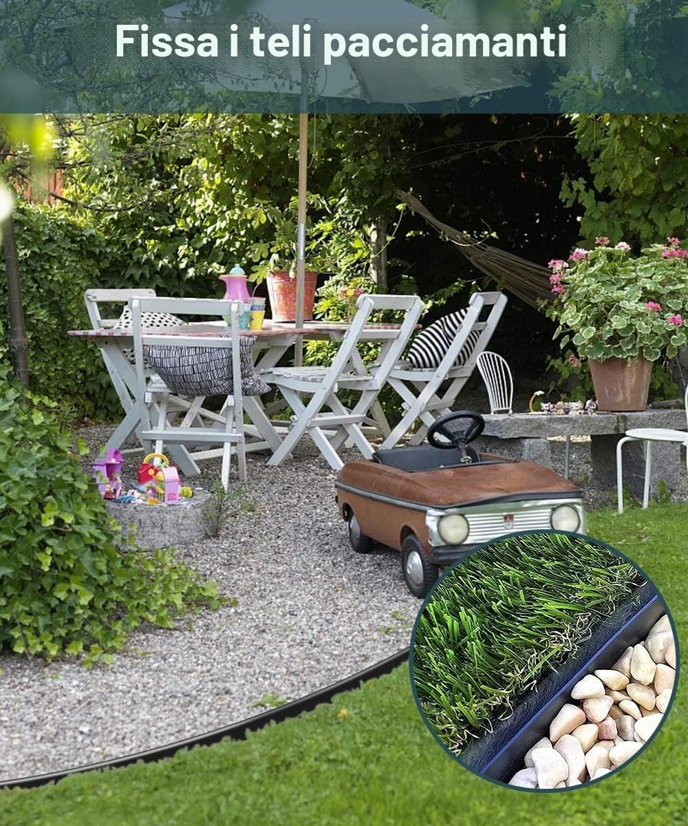 LATERN 100 Pezzi Picchetti in Plastica per Bordatura Paesaggistica, 20CM Spuntoni a Spirale Chiodi di Ancoraggio Paesaggistici Picchetti per Tende per Barriera Anti-Erbacce Giardino Bordatura Vialett