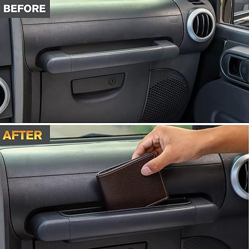 Miniatura 5 de CheroCar Bandeja de agarre para pasajeros, caja de almacenamiento con asa, bandeja organizadora, accesorio de agarre para Jeep Wrangler Jk 2007-2010