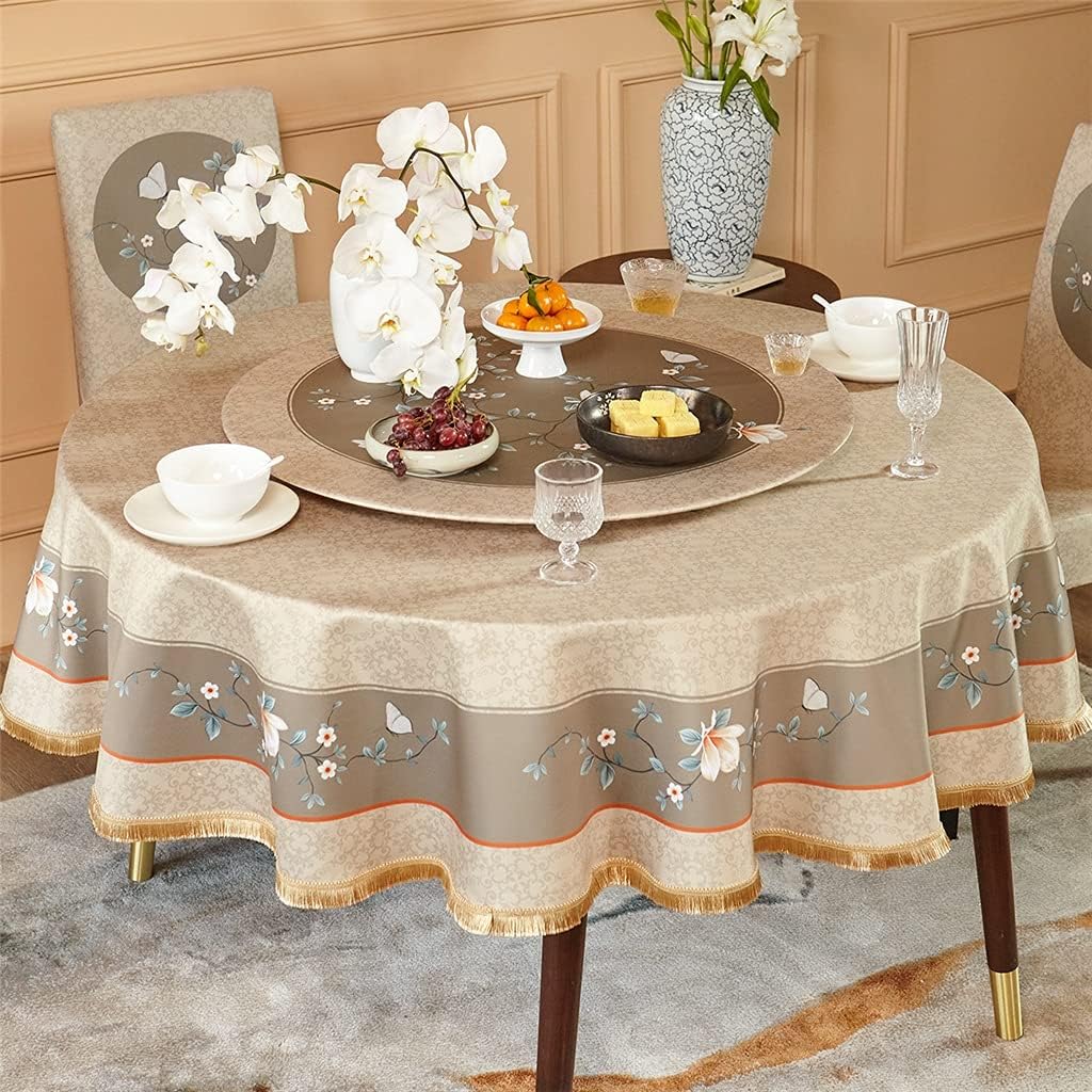 ダイニングテーブルクロス、キッチンテーブルカバー、ラウンドテーブルクロスクロスラウンド家庭用テーブルクロステーブルマットコーヒーテー