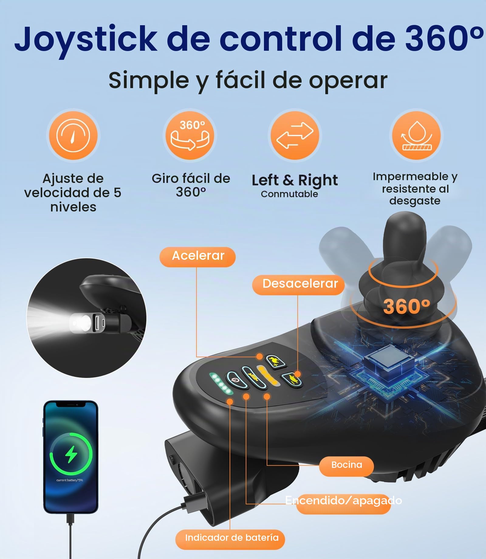 VOCIC V58 Silla de ruedas electrica plegable ligera para mayores 42KM | Sillas electricas minusvalidos 150KG,Electric wheelchair con neumático todoterreno de 40cm, Asiento suave de 45 cm, Gris