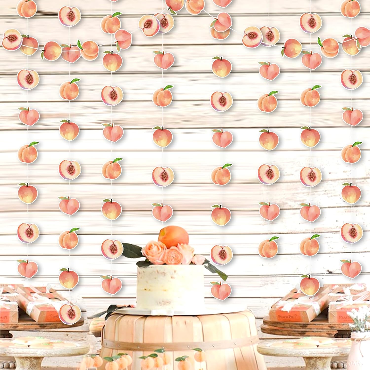 Kreatwow Peach Party Banner Streamers Peach Hanging Decor Sweet As a Peach Party Decorations for Girl Peach Birthday Wedding Fruit Themed First Peaches Birthday Baby Shower Decor image 3 of 6 B0D76F6BZD