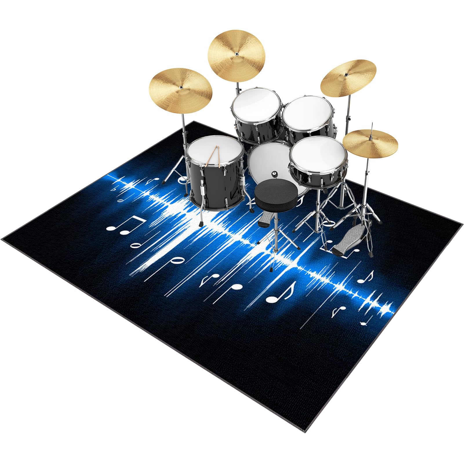 Schlagzeugteppich, Schlagzeug Teppich, Drum Teppich, Professionelles Schallschutz rutschfeste Trommelmatte für E-Drum Elektronisch Snare Schalldicht 150 x 120 cm