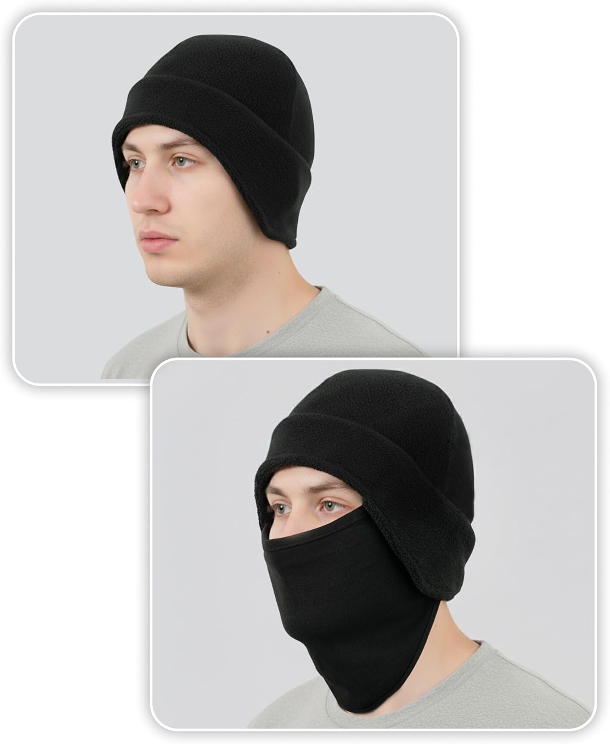 TICOMELA FR Balaclava Face Mask Flame Resistant Full Head Cover Hood – 11oz Modacrylic Fleece, Arc Rated CAT2 NFPA2112 - Image 4