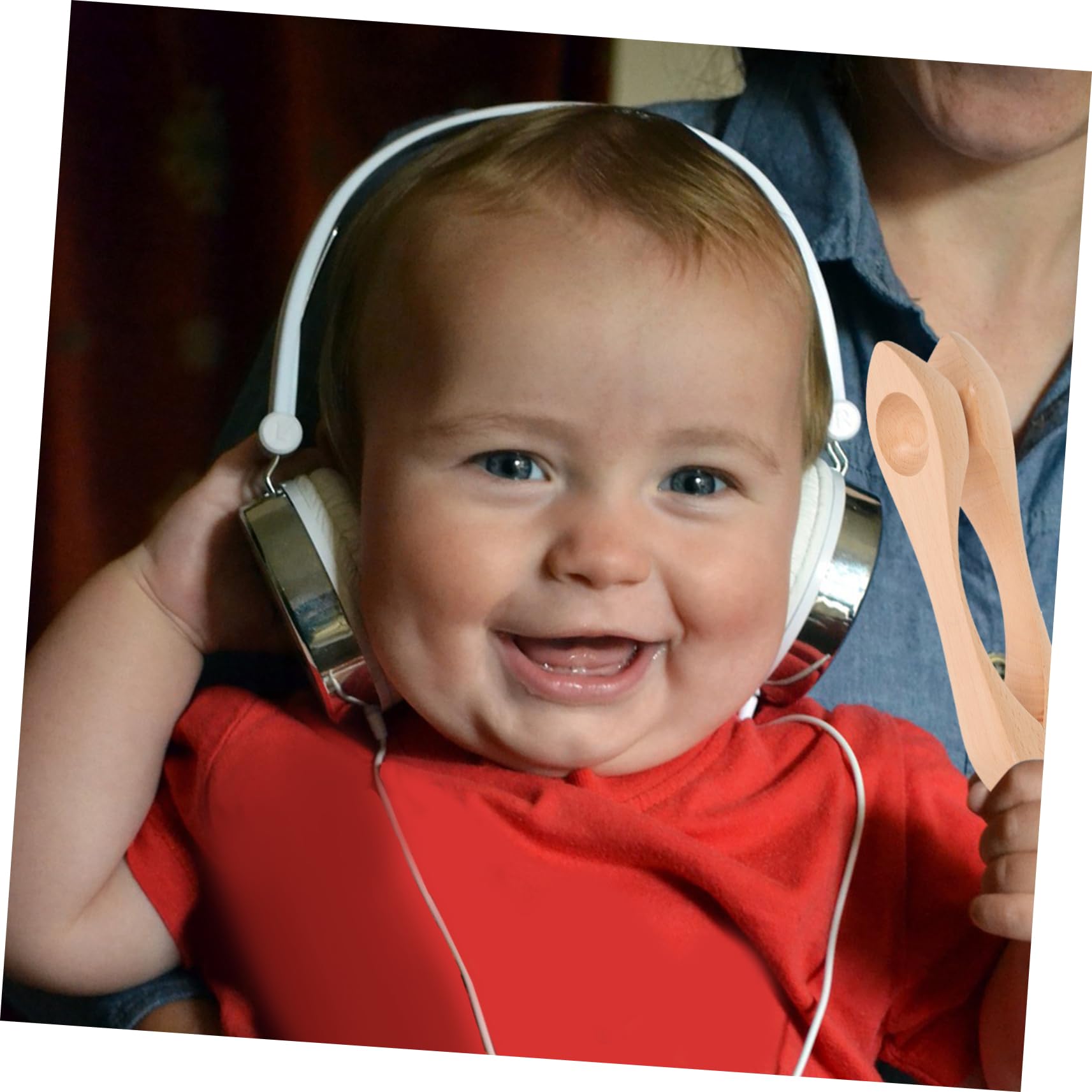 LIOOBO 2PCS Wooden Musical Spoons for Safe Folk Percussion Instruments for Kindergarten and Early Childhood Music Learning Smooth Surface Comfortable Grip Musical