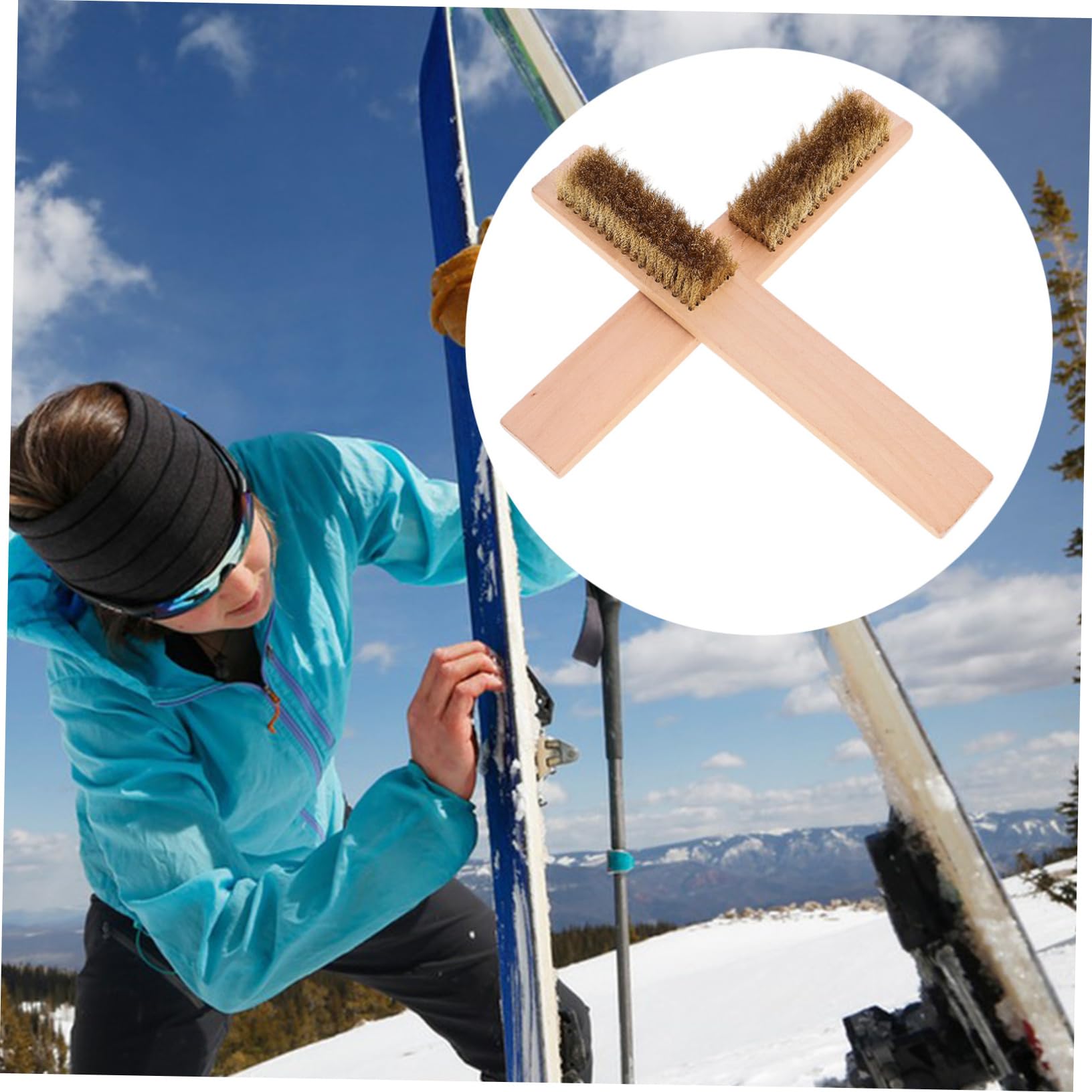 Toyvian Brosse Nettoyage Antirouille Planche Nettoyeur Snowboard Neige Scrubber La Cire Ski Brosse Nettoyage en Bois