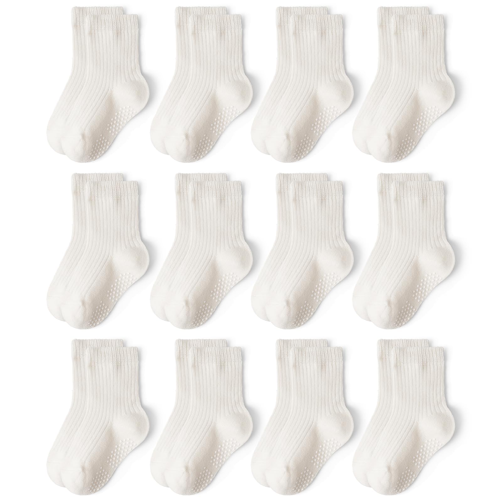 Baby Toddler Essentials Non-Slip Crew Socks for Unisex Boys Girls
