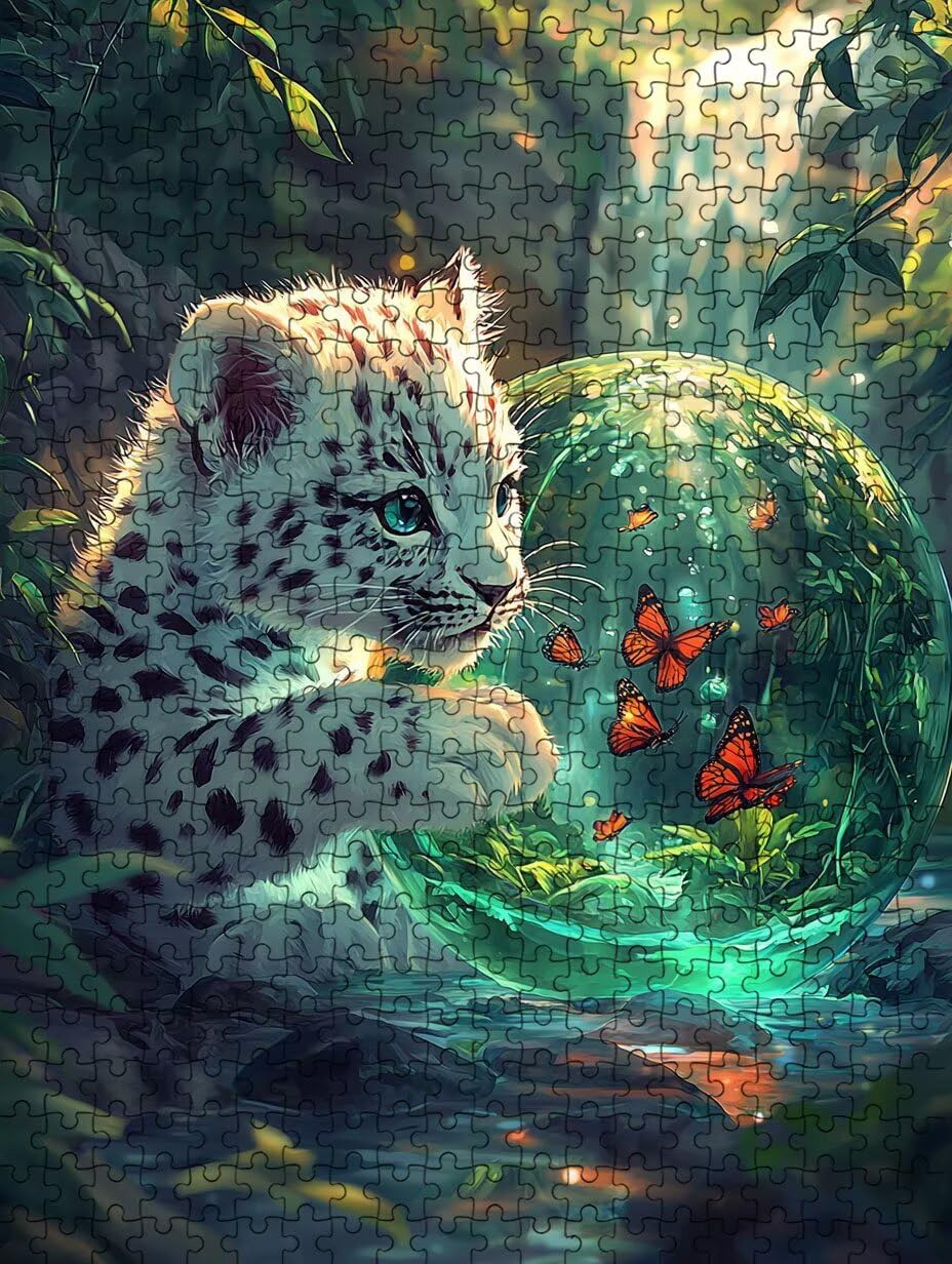 Puzzle 3000 Teile Erwachsene, Jigsaw Puzzle Erwachsene 3000 Teile, Schmetterling Tiger Puzzles, Impossible Klassische Puzzles, Herausfordernde Familie Spiele, für Home Decor und Geschenke DX0YL2-371