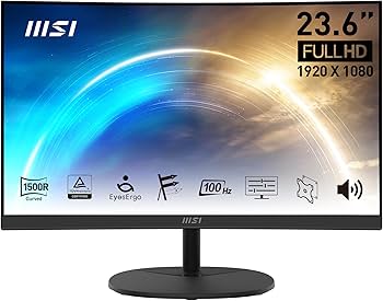 Amazon.com: MSI PRO MP2412C - Monitor de computadora curvo VA 1920