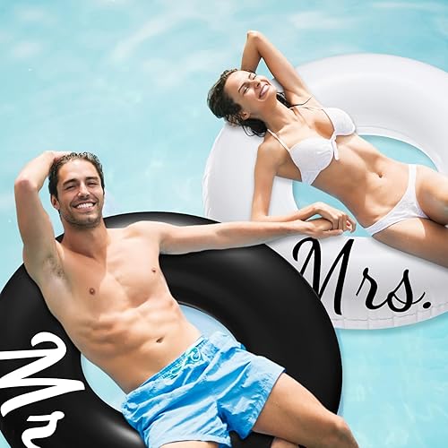 Miniatura 7 de 2 unidades de flotadores inflables de 48 pulgadas para piscina, tubos de piscina, decoraciones de despedida de soltera, flotadores de piscina,